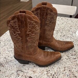 Ariat Brown Embroidered Heeled Boots